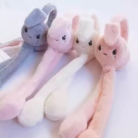 Soft Fluffy Rabbit Ears Headband – Moving Ears Plush Earmuffs (Random Colour)