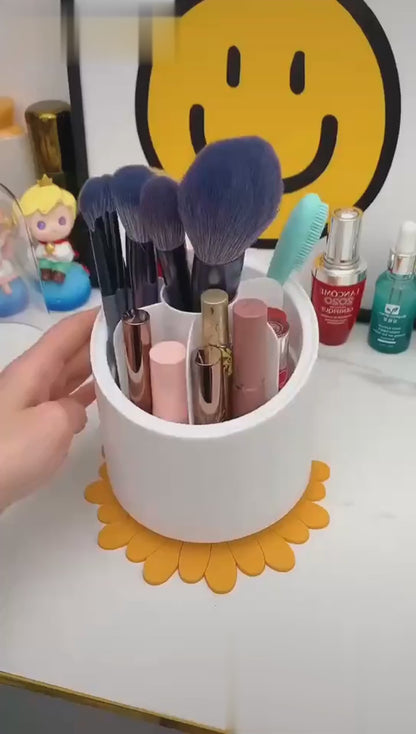 360° Rotating Makeup Brush Storage Box