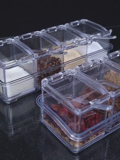 Crystal Seasoning Box with 4 Compartments