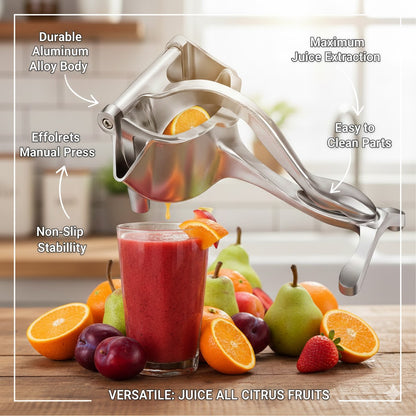 Stainless Steel Lemon Orange Clip Handheld Fruit Juicer | Durable Manual Portable Juicer