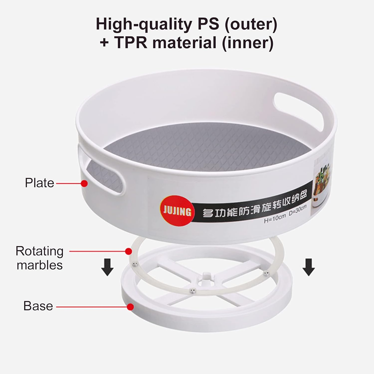 Home Rotating Storage Box with Open Handle
