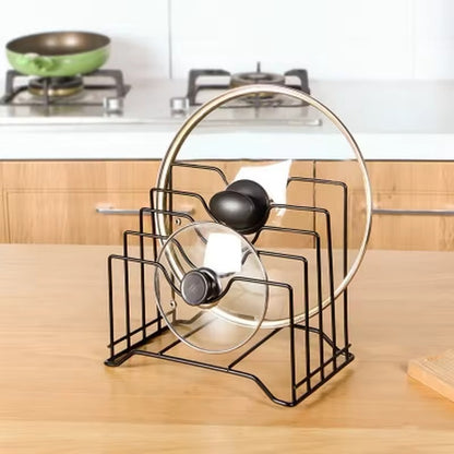 Multi-Functional Kitchen Cutting Board & Pot Lid Organizer Rack
