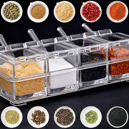 Crystal Seasoning Box with 4 Compartments