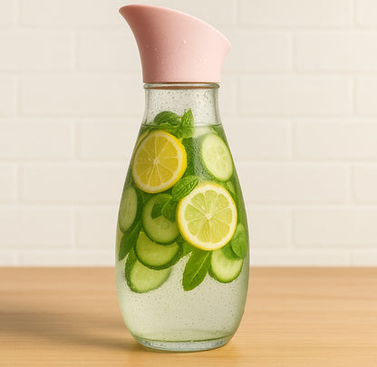 1400ml Hard Glass Water Jug with Lid – Heat-Resistant