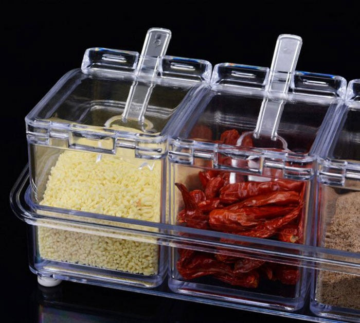 Crystal Seasoning Box with 4 Compartments