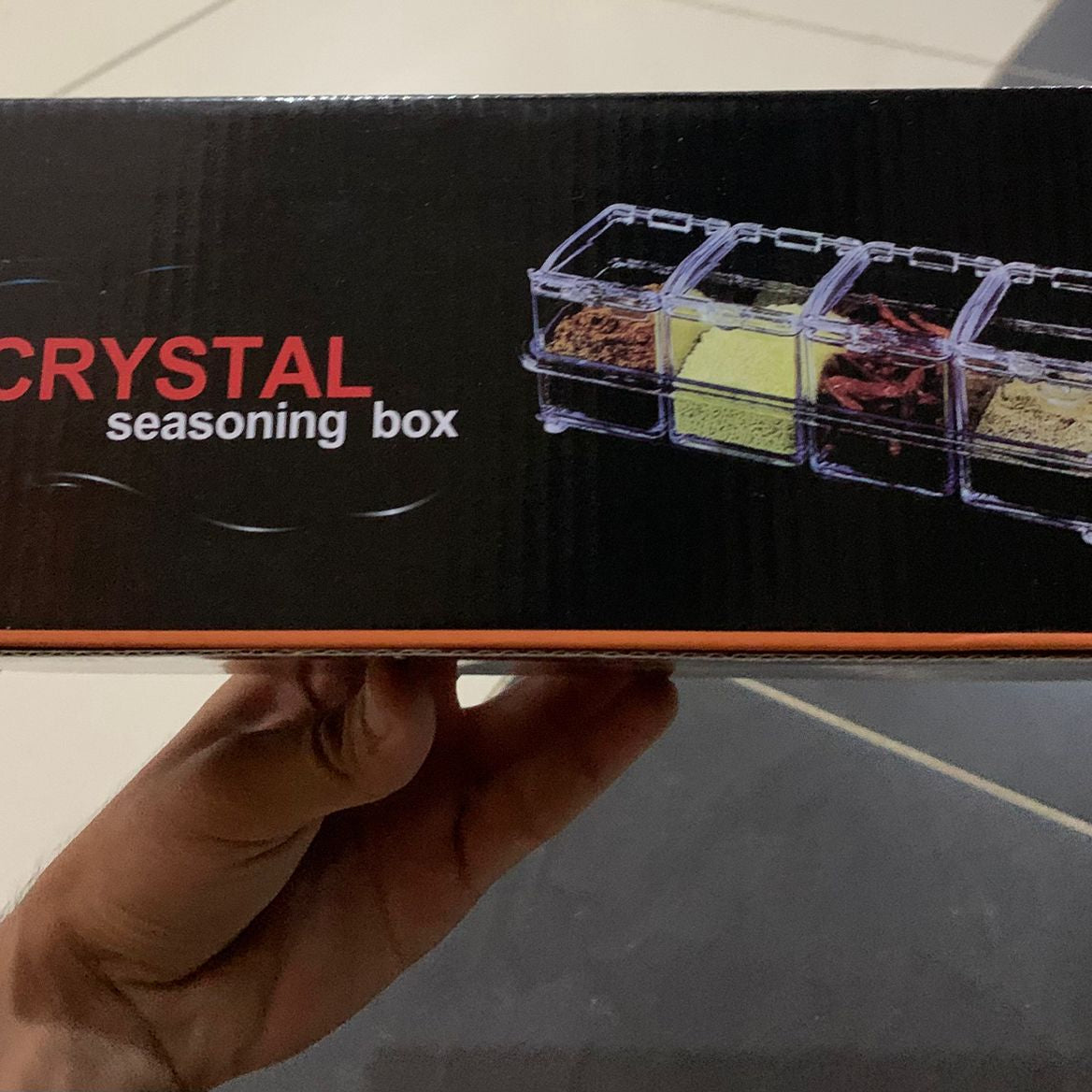 Crystal Seasoning Box with 4 Compartments